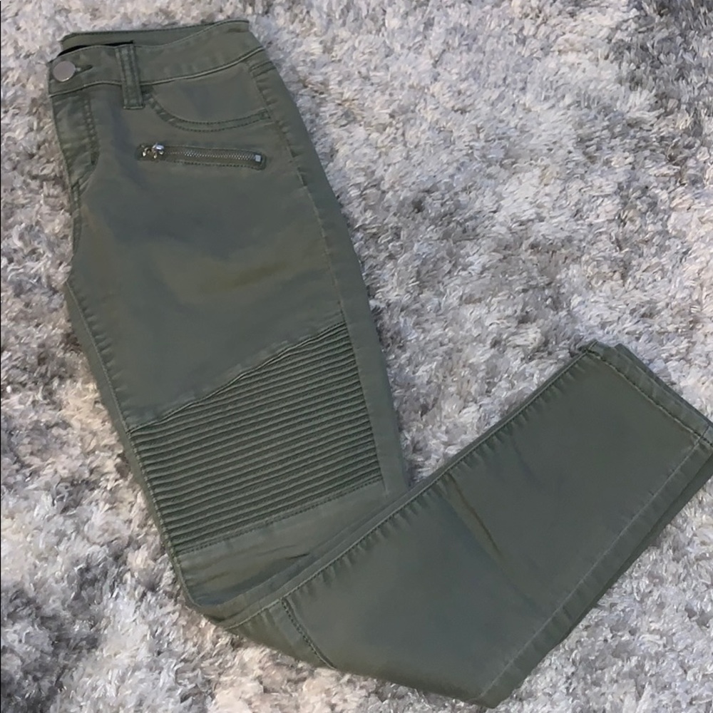 Olive moto jegging